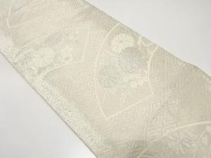 地紙に菊・桔梗・萩模様織り出し　袋帯